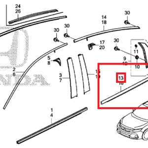 Honda Civic 2017-2021 Offside Rear Door Molding