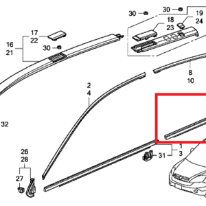 Honda CR-V 2007-2012 Nearside Rear Door Moulding