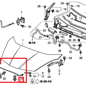 Honda Jazz 2009-2015 Bonnet Stay and Clip