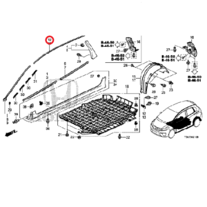Honda Jazz 2016-2019 Roof Molding Assy 74306T5A003