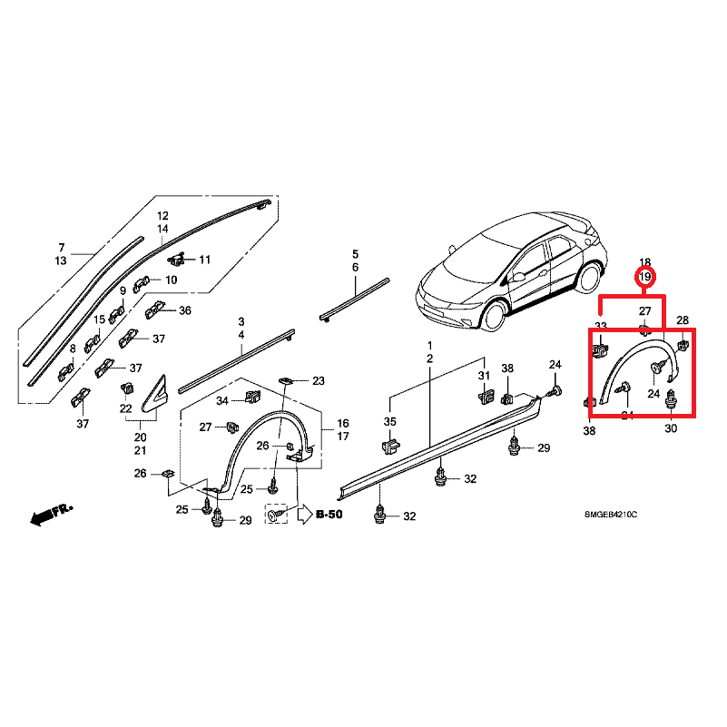74410SMGE50Z Honda Direct Parts
