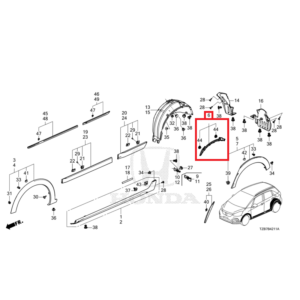Honda Jazz E:HEV Offside Rear Wheel Arch Spacer