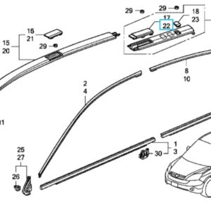 Honda CR-V 2007-2012 Nearside Rear Roof Moulding Cap