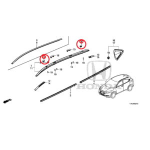Honda HR-V 2015-2020 Roof Rail Cap A Assembly 75257-T7A-J01