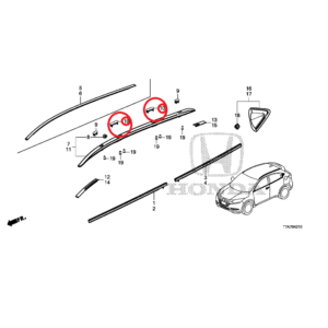 Honda HR-V 2015-2020 Roof Rail Cap B Assembly 75258-T7A-J01