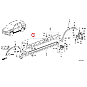 Honda CR-V 2007-2012 Front Right Lower Door Garnish , 75312-SWT-W01ZD