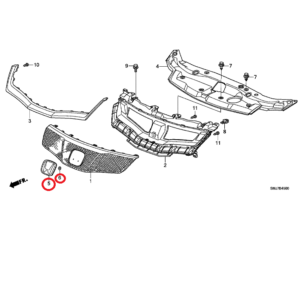 Honda Civic 2006-2011 Front Badge assembly,75700-SMR-E00,90301-ST0-003