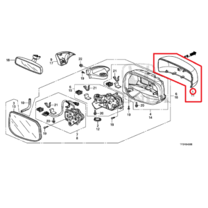 Honda Jazz KE 2012-2015 Offside Wing Mirror Cap 76201-TF3-E01