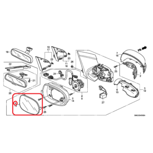 Honda Civic 2006-2011 Offside Wing Mirror Glass