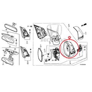 Honda CR-V 2013-2018 Offside Housing Set 76205-T1G-E01