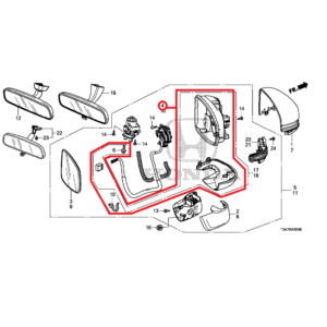 Honda Jazz 2016-2019 Offside Mirror Housing Set 76205-TAR-G01