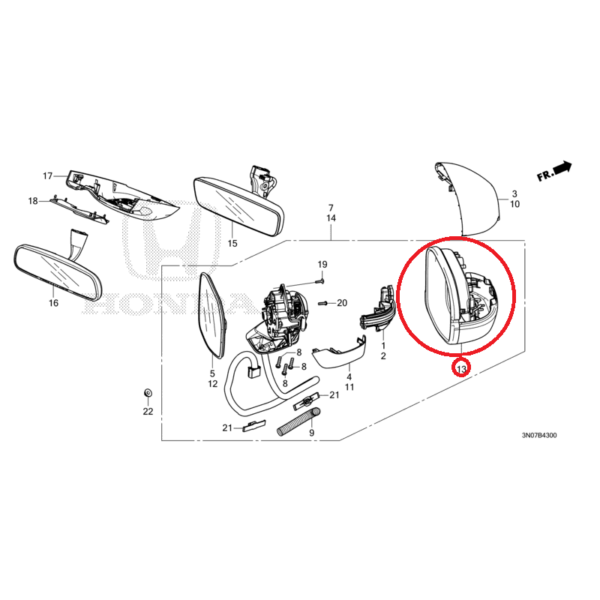 Honda HR-V E:HEV Nearside Mirror Housing Set