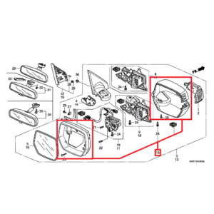 Honda CR-V 2007-2012 Nearside Mirror Housing Set