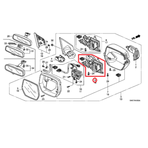Honda CR-V 2007-2012 KE Nearside Mirror Turn Set 76258-SWA-U41