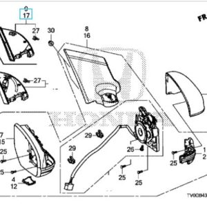 Honda Civic 2012-2016 Nearside Interior Corner Mirror Garnish
