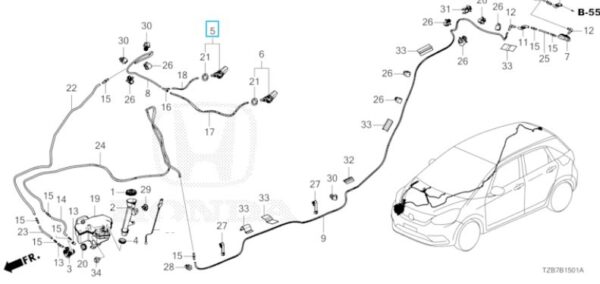 Honda Jazz E:HEV 2021-2024 OSF Washer Nozzle