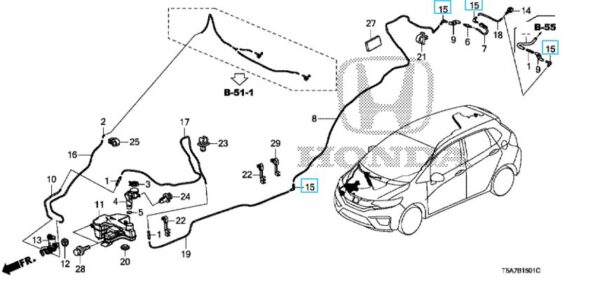 Honda Jazz 2016-2019 Washer Joint L