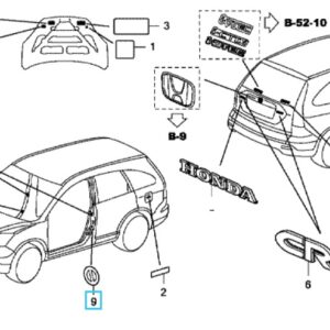 Honda CR-V 2007-2012 SRS Caution Label
