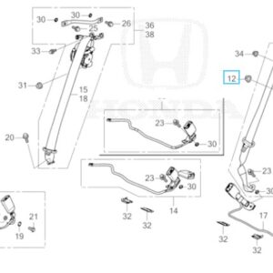 Honda Civic 2017-2021 Rear Seatbelt Upper Nut 7/16