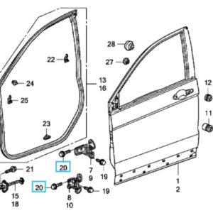 Honda CR-V 2007-2012 Front Door Hinge Bolt