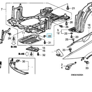 Honda Civic 2006-2011 Undertray Plate Nut
