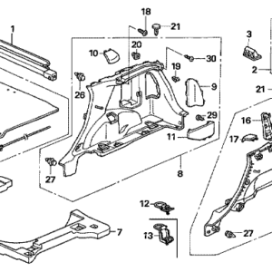 Honda Jazz 2002-2008 Tailgate Floor Trim Clip