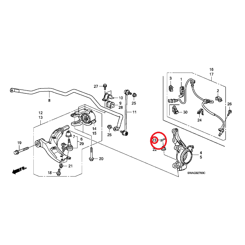 Honda CRV 20072012 Suspension arm Pin Honda Direct Parts