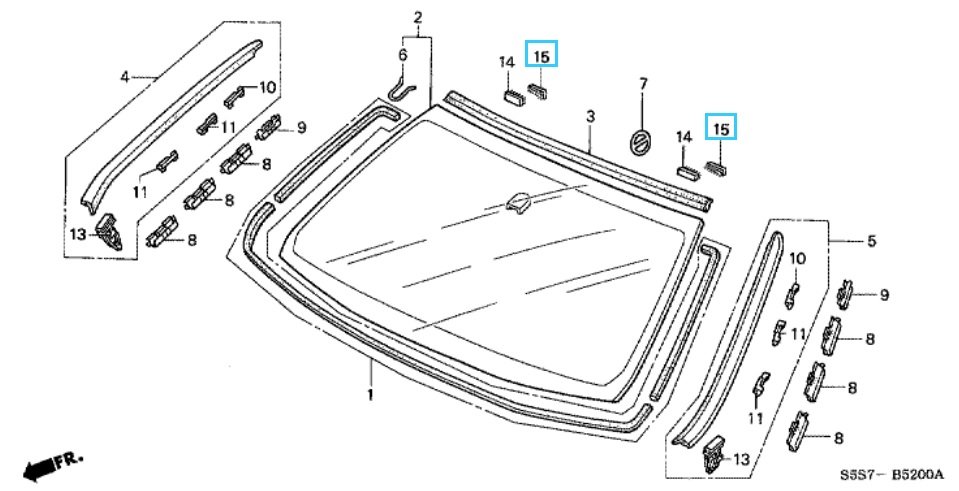 Honda Civic 3 Door 2001-2005 Windscreen Fastener