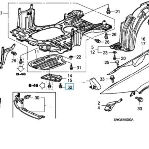 Honda Civic 2006-2011 Undertray Plate Bolt