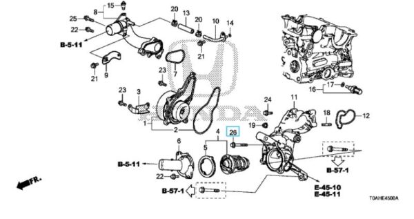 Honda Civic 1.6 Diesel Thermostat Housing Bolt