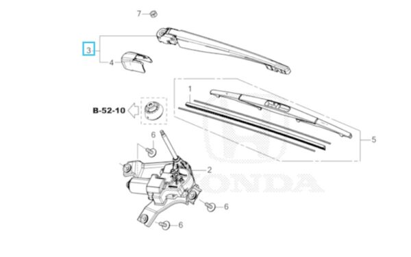 Honda HR-V 2022- Rear Wiper Arm