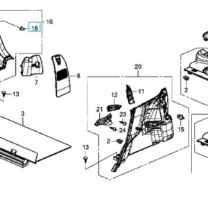 Honda Jazz Hybrid 2012-2015 Parcel Shelf Base Pin