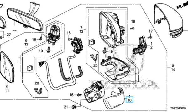 Honda Jazz 2016-2019 Nearside Mirror Base Cover