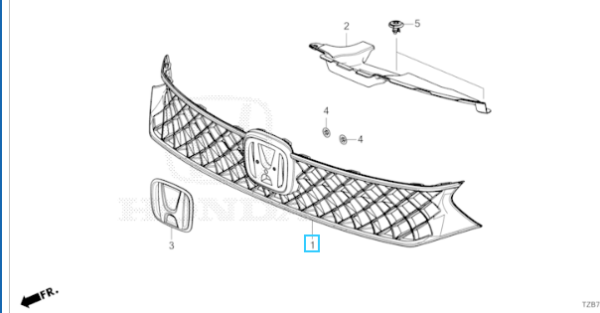 Honda Jazz E:HEV 2024-Current  Base Front Grille