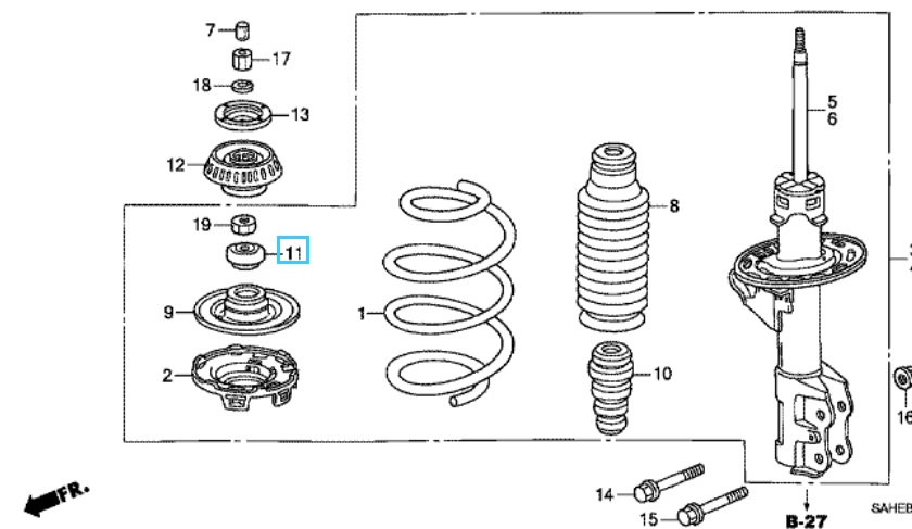 Honda Jazz 2007-2008 Front Shock Absorber Bearing
