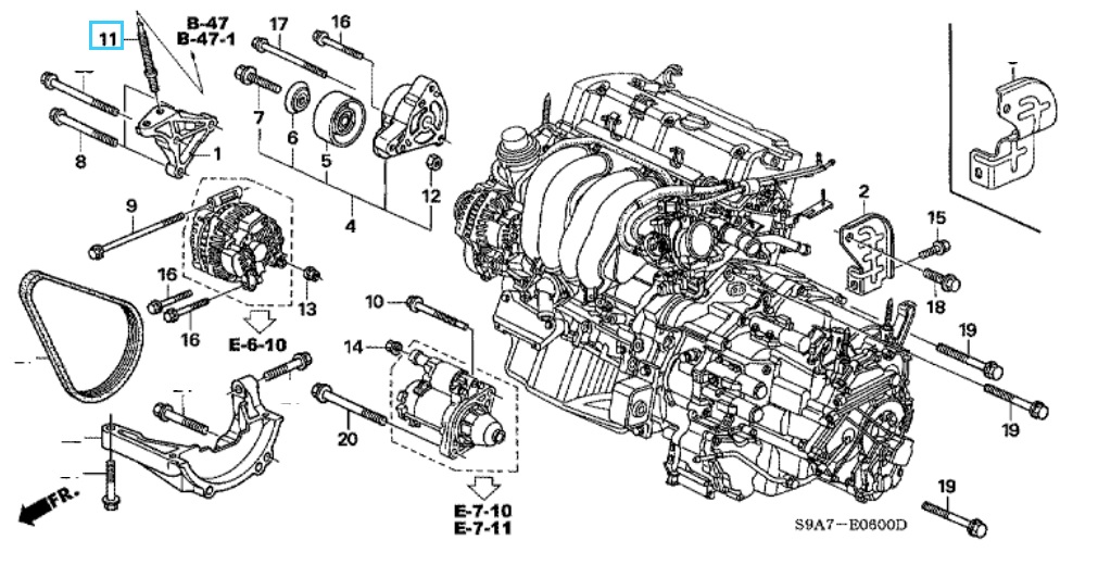 Honda CR-V 2002-2006 Engine Mounting Bracket Stud Bolt 12x91