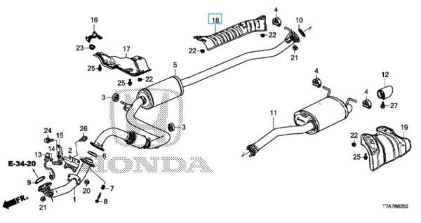 Honda HR-V 2016-2020 Centre Pipe Baffle Plate C