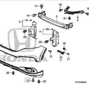Honda CR-V 2013-2018 Front Bumper Lower Bolt