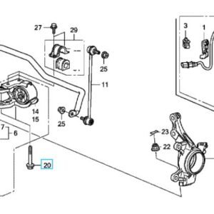 Honda CR-V 2007-2012 Civic 2012-2016 Front Lower Arm Rear Bolt