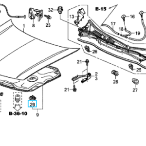 Honda Various Models - Bonnet Insulation Clip