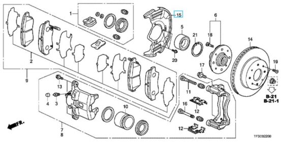 Honda Jazz 2009-2015 Front Brake Disc Splash Guard