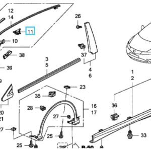Honda Civic 3 Door 2006-2011 Roof Moulding Clip F