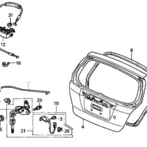 Honda Jazz 2002-2008 Tailgate Opener Cable