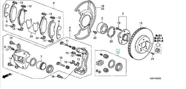 Honda CR-V 2007-2012 Front Caliper Repair Kit