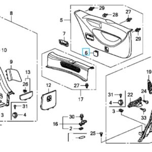 Honda Jazz 2009-2015 Tailgate Lining Maintenance Lid