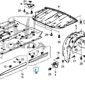 HONDA CIVIC 5DR 2015-2016 RHR Door Moulding