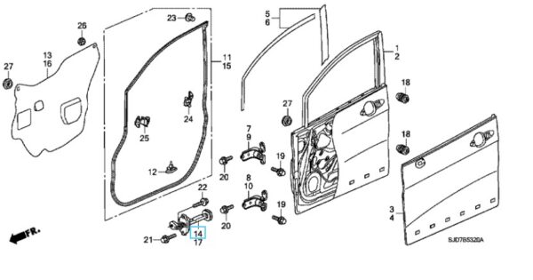 Honda FR-V OSF Door Checkstrap