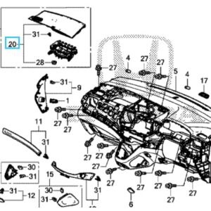 Honda CR-V 2013-2018 Passenger Airbag Cover