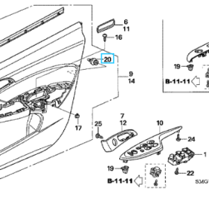 Honda Various Models Door Lining Trim Clip -Yellow