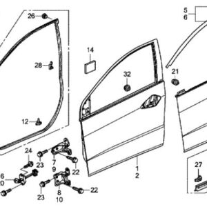 Honda Civic 2009-2011 OSF Lower Door Seal